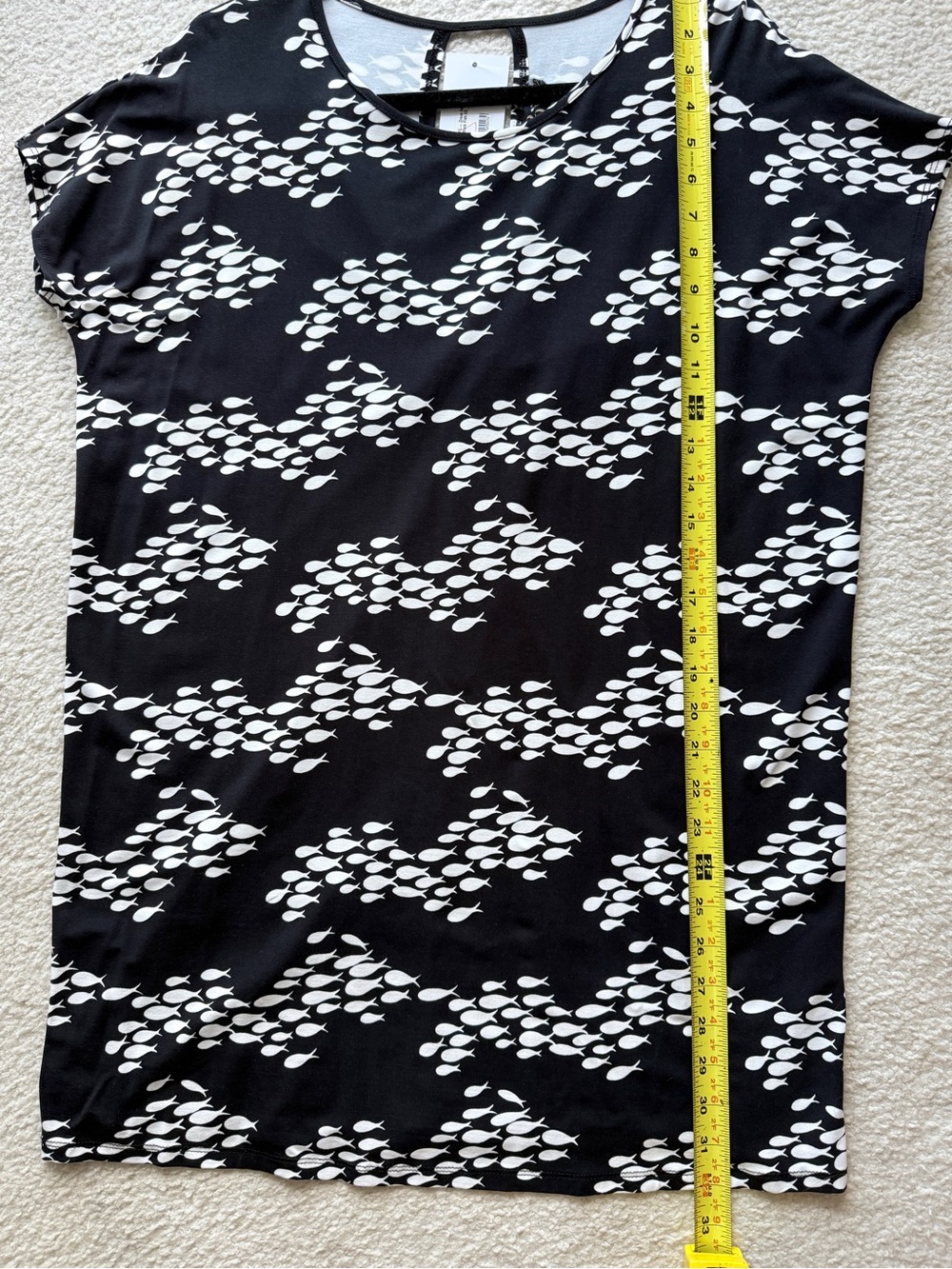 NWT Fighting Eel Black & White Fish Print Dress Adrien – XS - Picture 7 of 7